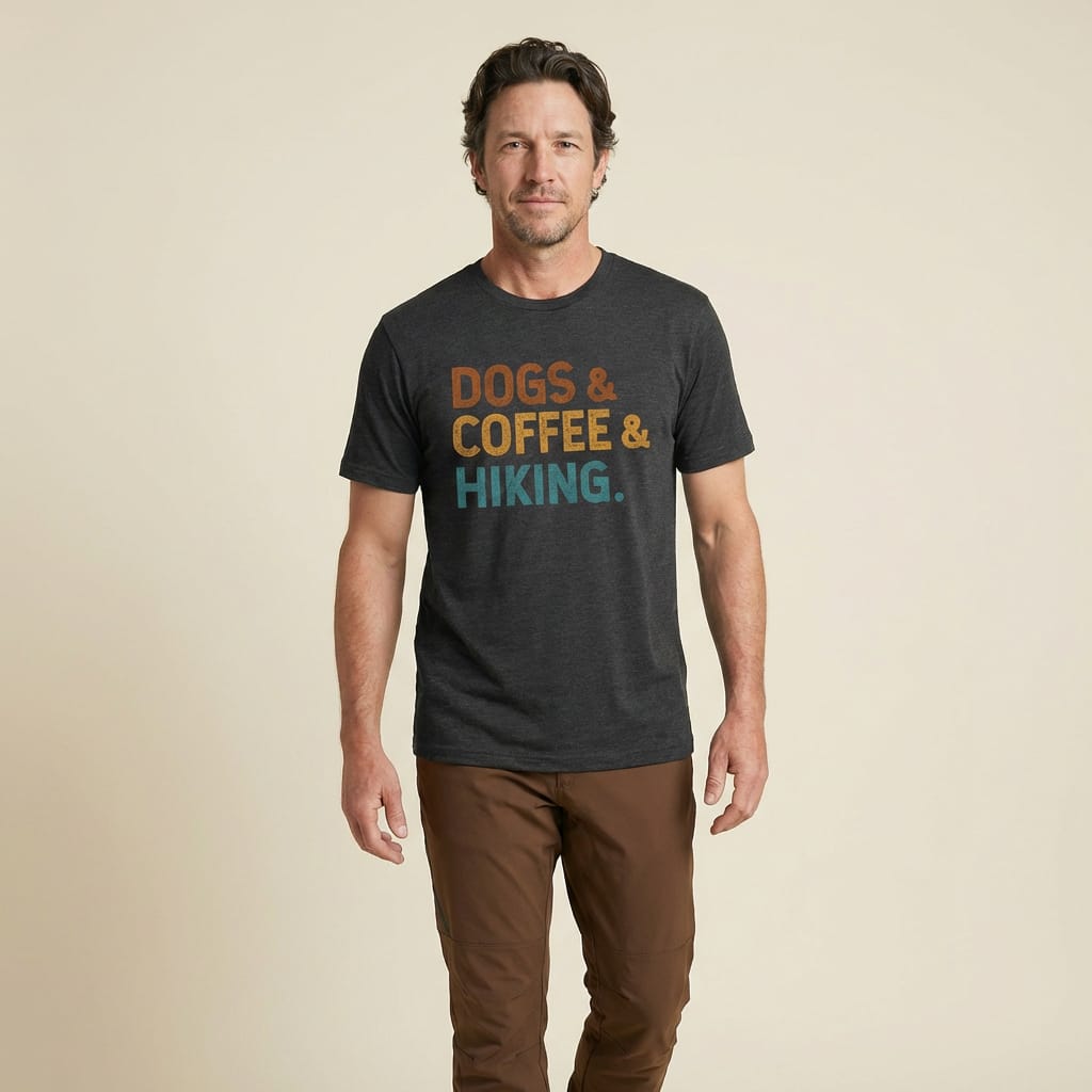 Hike Tee T-Shirt Dogs & Coffee & Hiking Shirt