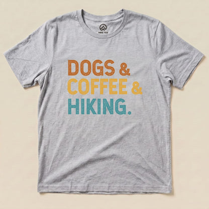 Hike Tee T-Shirt Athletic Heather / S Dogs & Coffee & Hiking Shirt
