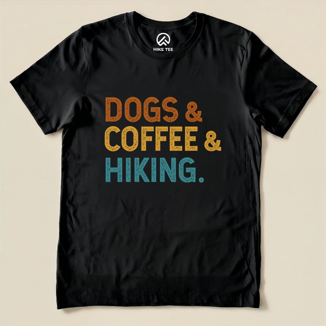 Hike Tee T-Shirt Black / S Dogs & Coffee & Hiking Shirt