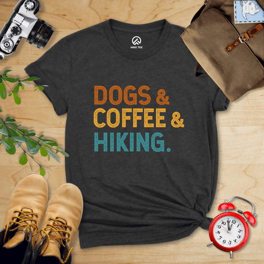 Hike Tee T-Shirt Dark Grey Heather / S Dogs & Coffee & Hiking Shirt