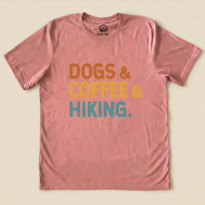 Hike Tee T-Shirt Heather Mauve / S Dogs & Coffee & Hiking Shirt