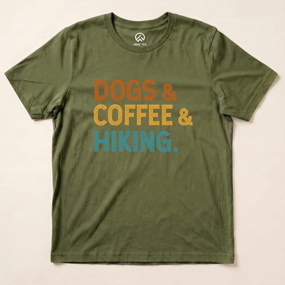 Hike Tee T-Shirt Military Green / S Dogs & Coffee & Hiking Shirt
