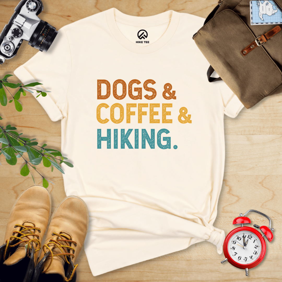 Hike Tee T-Shirt Natural / S Dogs & Coffee & Hiking Shirt