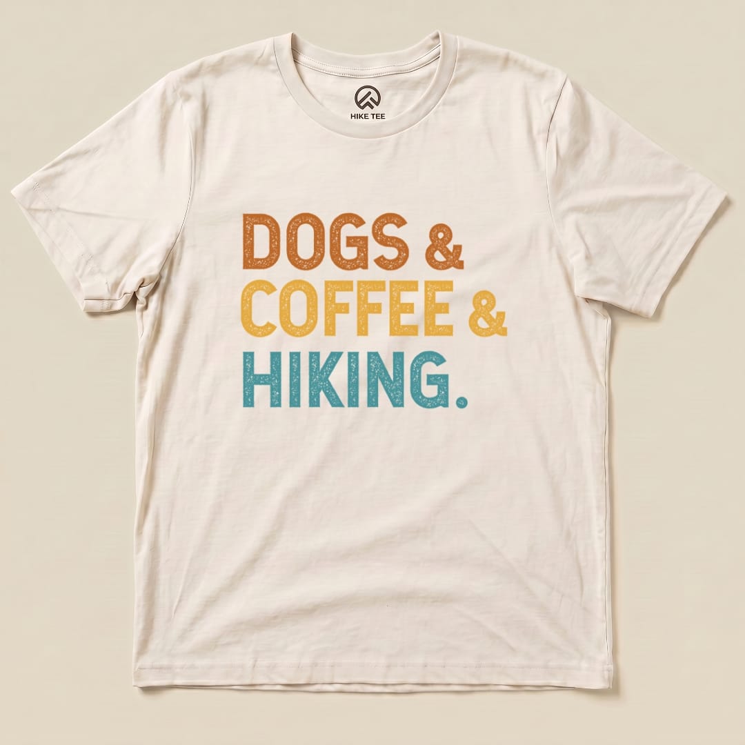 Hike Tee T-Shirt Natural / S Dogs & Coffee & Hiking Shirt