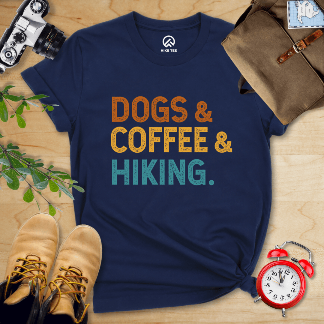 Hike Tee T-Shirt Navy / S Dogs & Coffee & Hiking Shirt