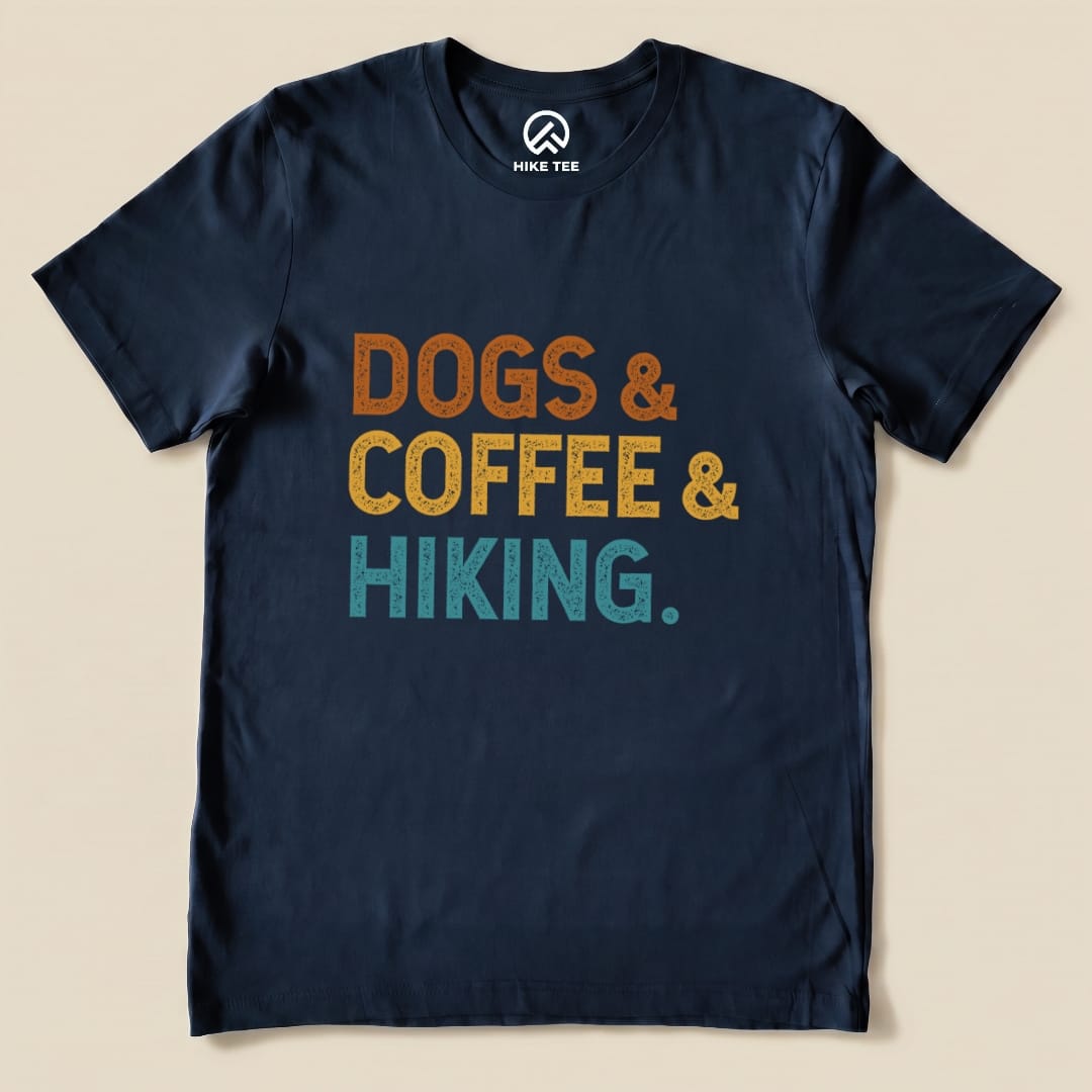 Hike Tee T-Shirt Navy / S Dogs & Coffee & Hiking Shirt