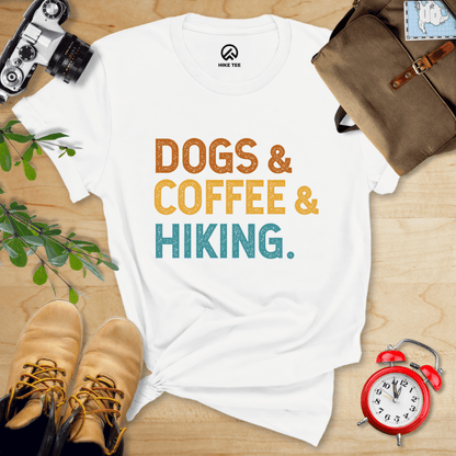 Hike Tee T-Shirt White / S Dogs & Coffee & Hiking Shirt