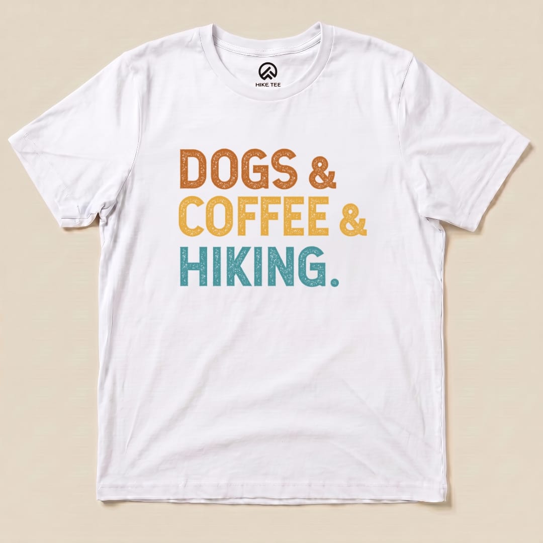 Hike Tee T-Shirt White / S Dogs & Coffee & Hiking Shirt