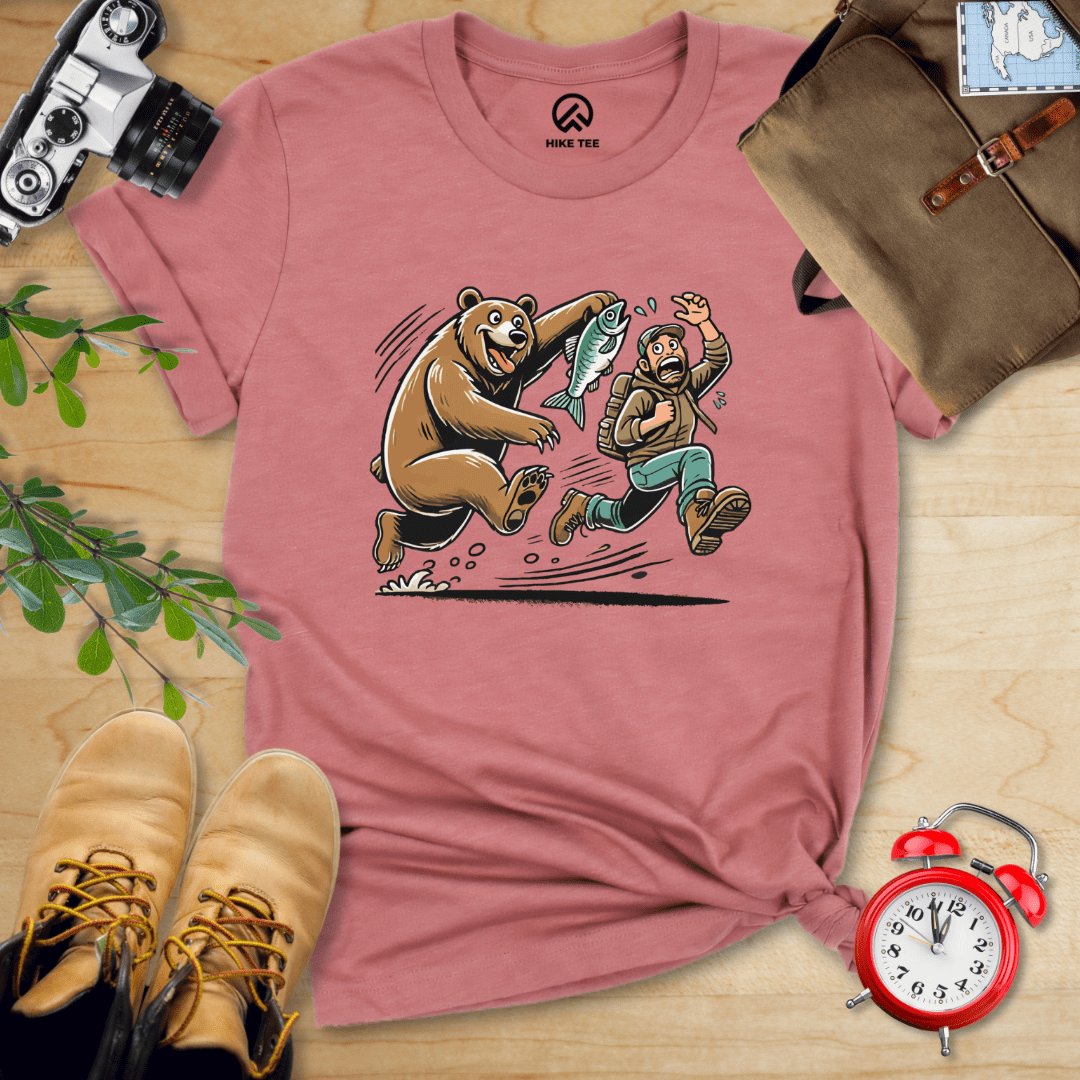 Hike Tee T-Shirt Heather Mauve / S Don't Mess With Bear Shirt