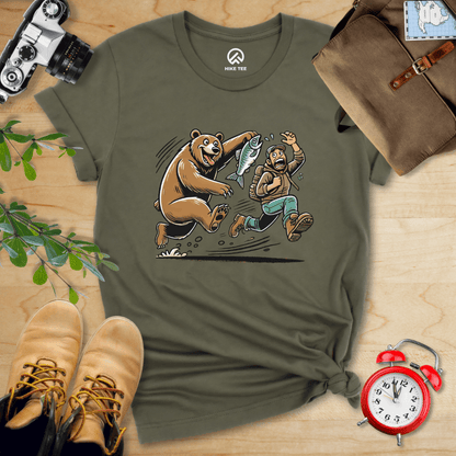 Hike Tee T-Shirt Military Green / S Don't Mess With Bear Shirt
