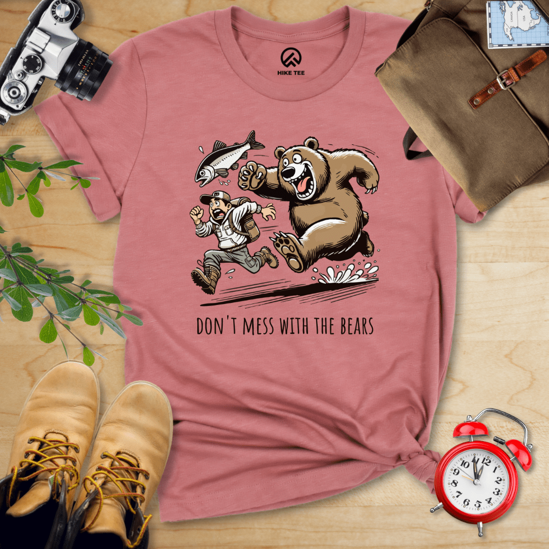 Hike Tee T-Shirt Heather Mauve / S Don't Mess With The Bears Shirt