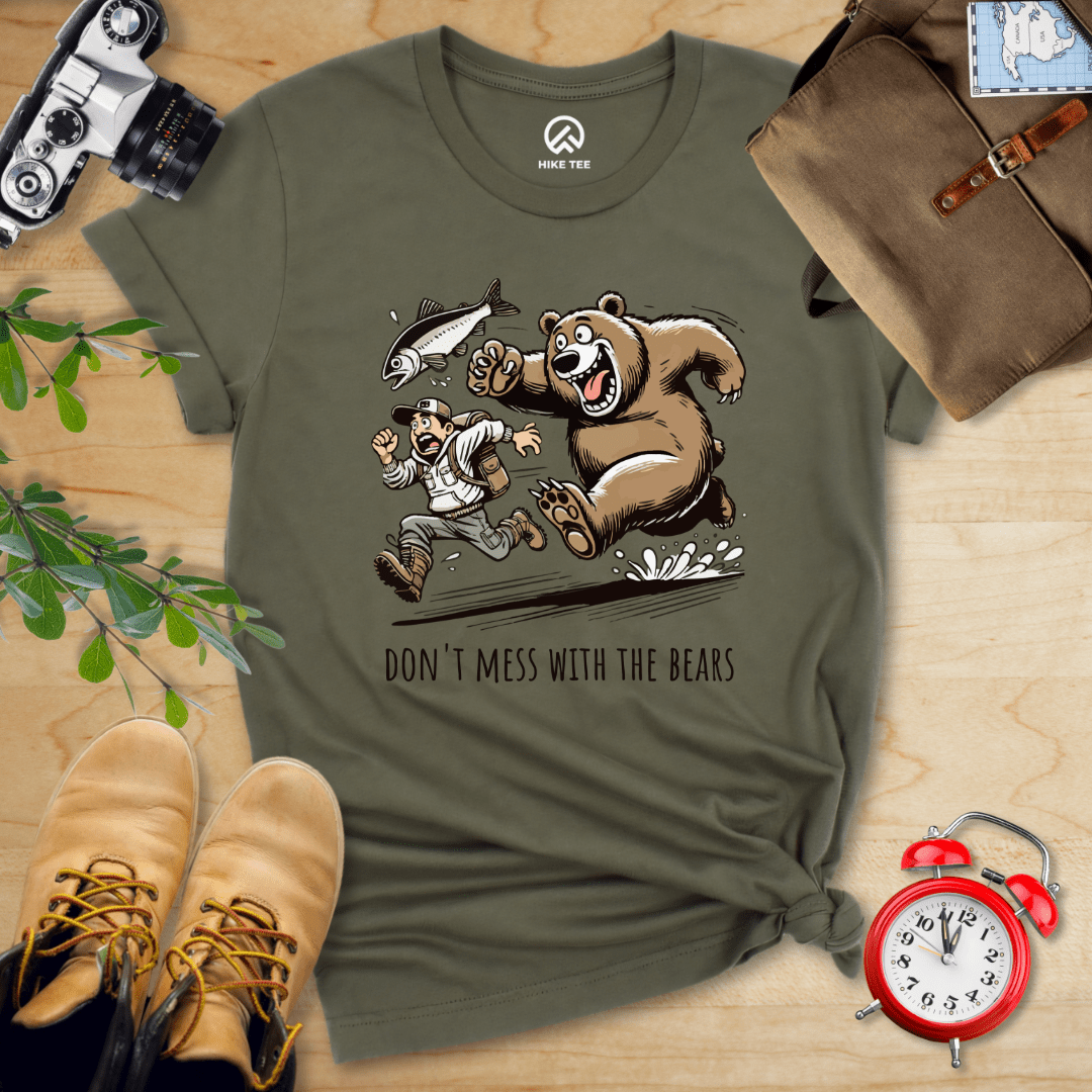 Hike Tee T-Shirt Military Green / S Don't Mess With The Bears Shirt
