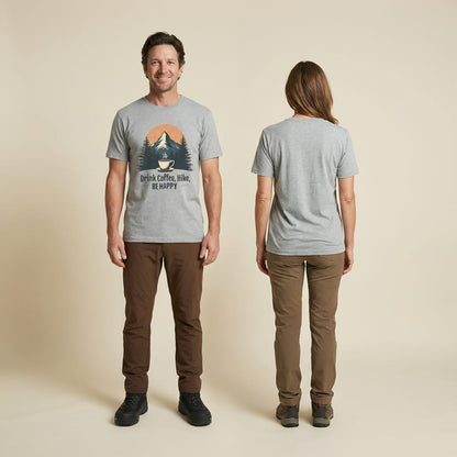 Hike Tee T-Shirt Drink Coffee, Hike, Be Happy Shirt