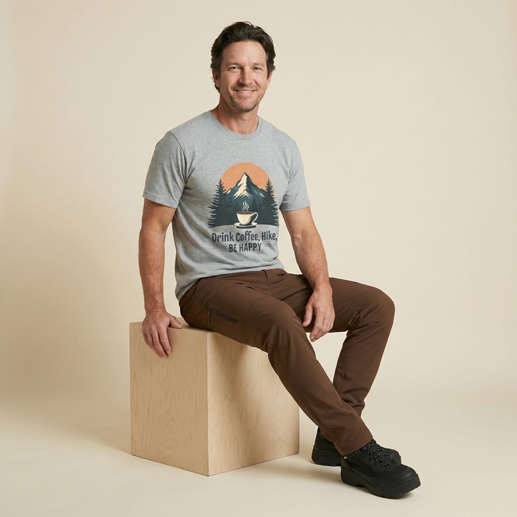 Hike Tee T-Shirt Drink Coffee, Hike, Be Happy Shirt
