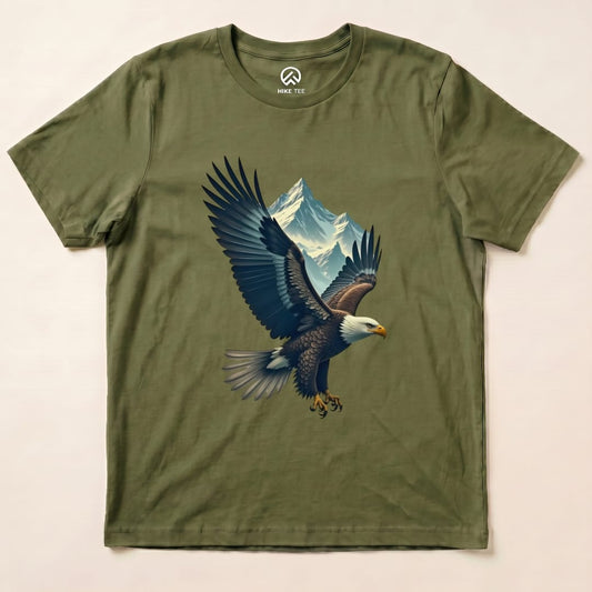Eagle and Mountain Shirt Hike Tee T-Shirt Military Green / S