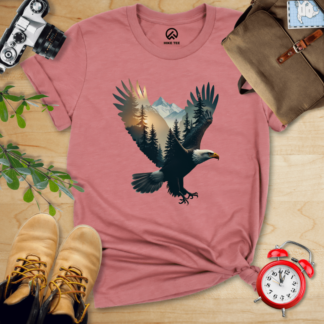 Hike Tee T-Shirt Heather Mauve / S Eagle and Mountains Shirt