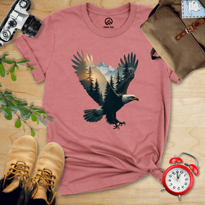 Hike Tee T-Shirt Heather Mauve / S Eagle and Mountains Shirt