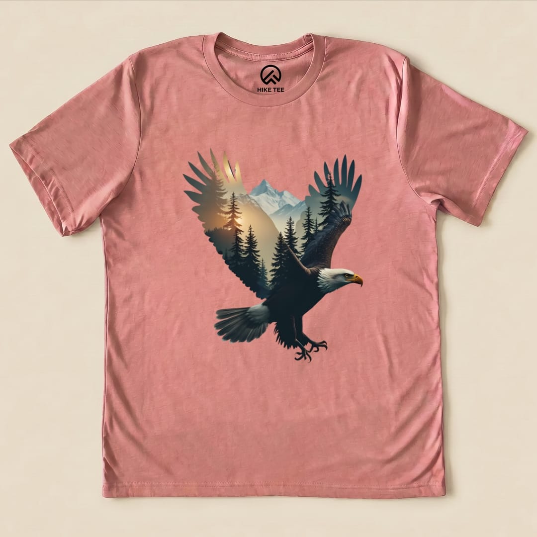 Hike Tee T-Shirt Heather Mauve / S Eagle and Mountains Shirt