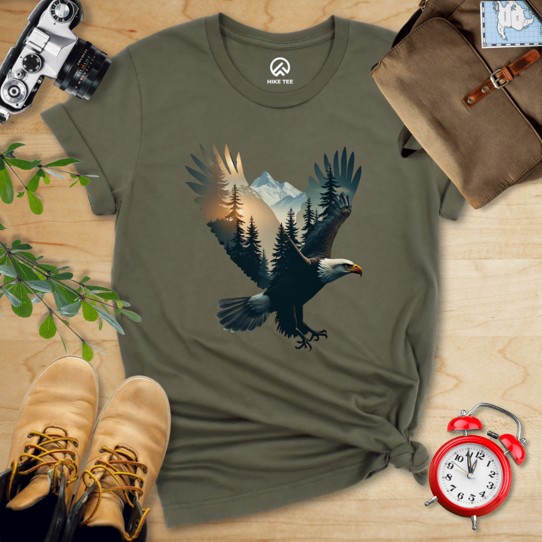 Hike Tee T-Shirt Military Green / S Eagle and Mountains Shirt