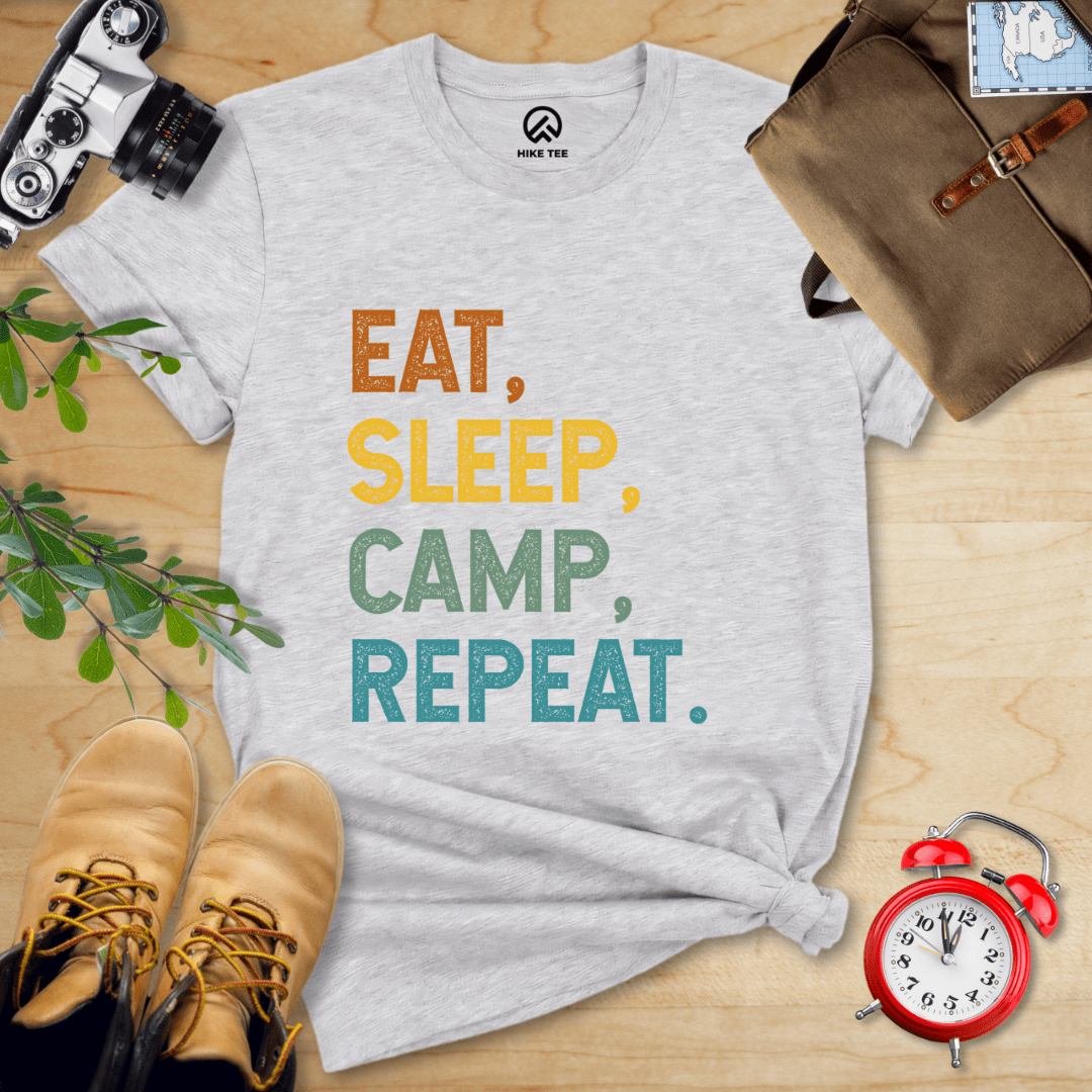 Hike Tee T-Shirt Athletic Heather / S Eat Sleep Camp Repeat Shirt