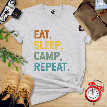 Hike Tee T-Shirt Athletic Heather / S Eat Sleep Camp Repeat Shirt