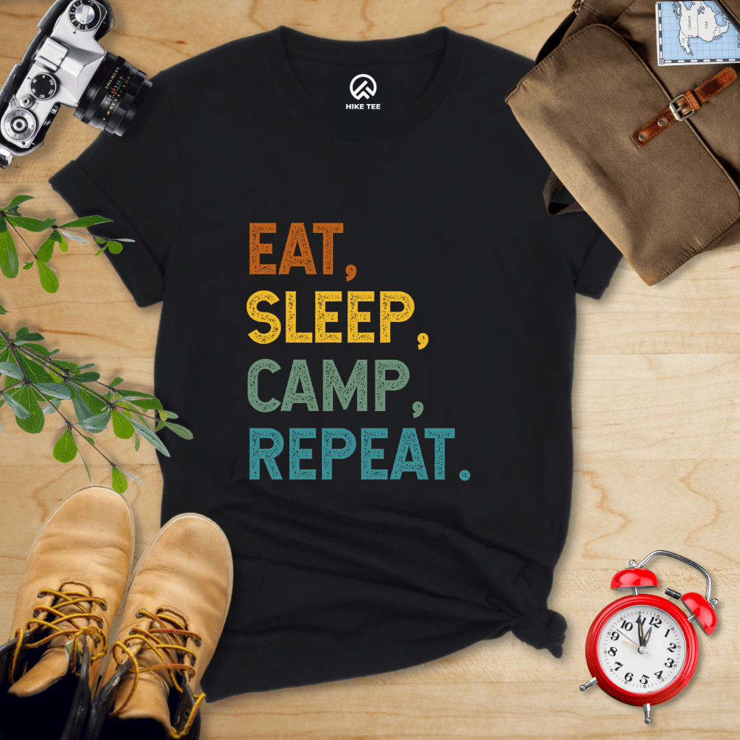 Hike Tee T-Shirt Black / S Eat Sleep Camp Repeat Shirt