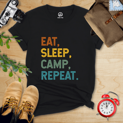 Hike Tee T-Shirt Black / S Eat Sleep Camp Repeat Shirt