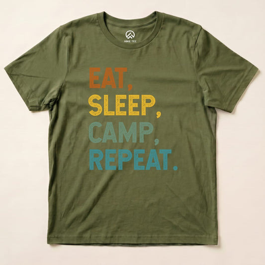 Hike Tee T-Shirt Military Green / S Eat Sleep Camp Repeat Shirt