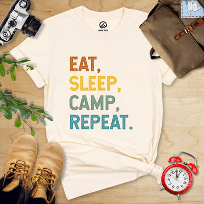 Hike Tee T-Shirt Natural / S Eat Sleep Camp Repeat Shirt