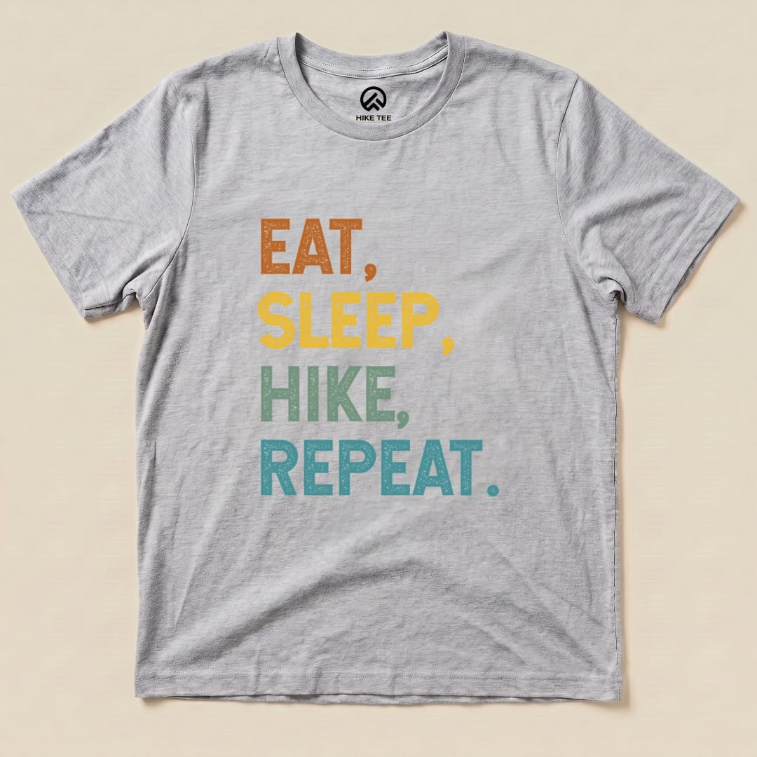 Eat, Sleep, Hike, Repeat Shirt Hike Tee T-Shirt Athletic Heather / S