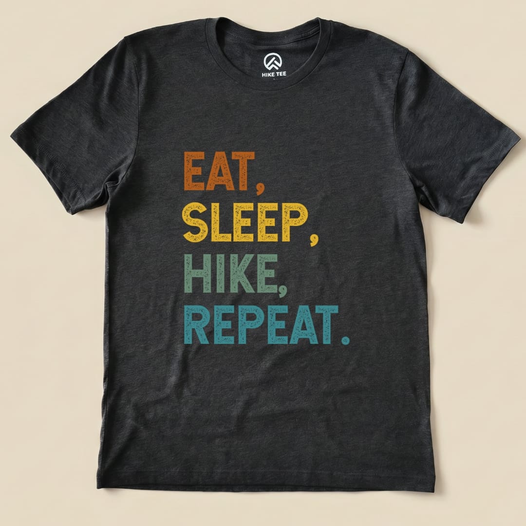 Eat, Sleep, Hike, Repeat Shirt Hike Tee T-Shirt Dark Grey Heather / S