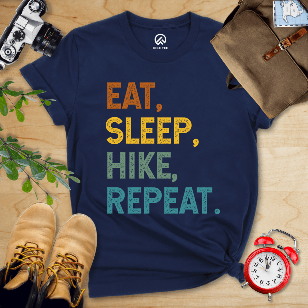 Hike Tee T-Shirt Navy / S Eat, Sleep, Hike, Repeat Shirt