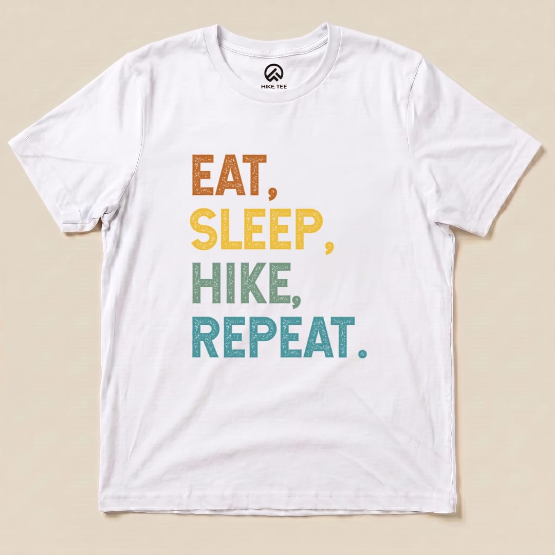 Eat, Sleep, Hike, Repeat Shirt Hike Tee T-Shirt White / S