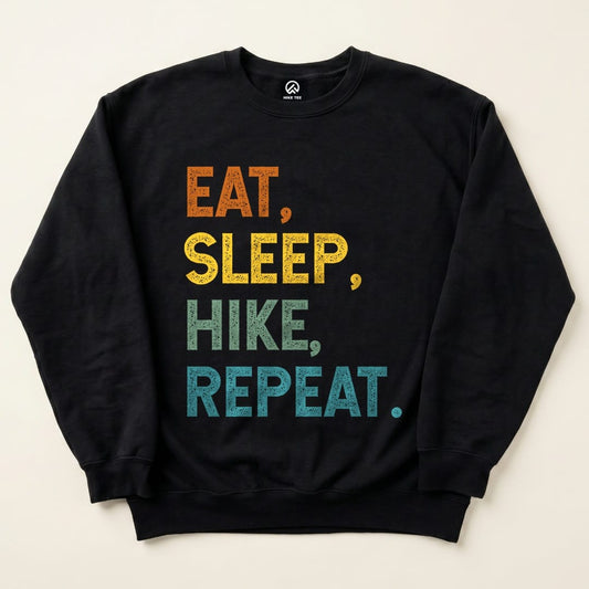 Eat, Sleep, Hike, Repeat Sweatshirt - Black