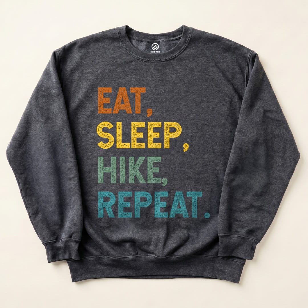 Eat, Sleep, Hike, Repeat Sweatshirt - Dark Heather