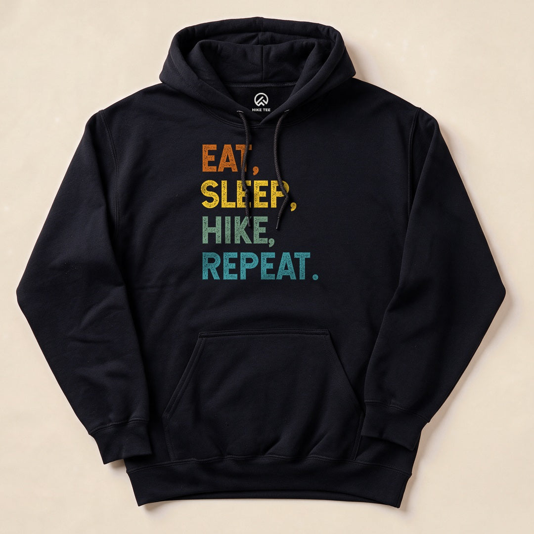Eat, Sleep, Hike, Repeat Hoodie - Black
