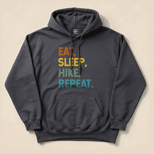 Eat, Sleep, Hike, Repeat Hoodie - Dark Heather