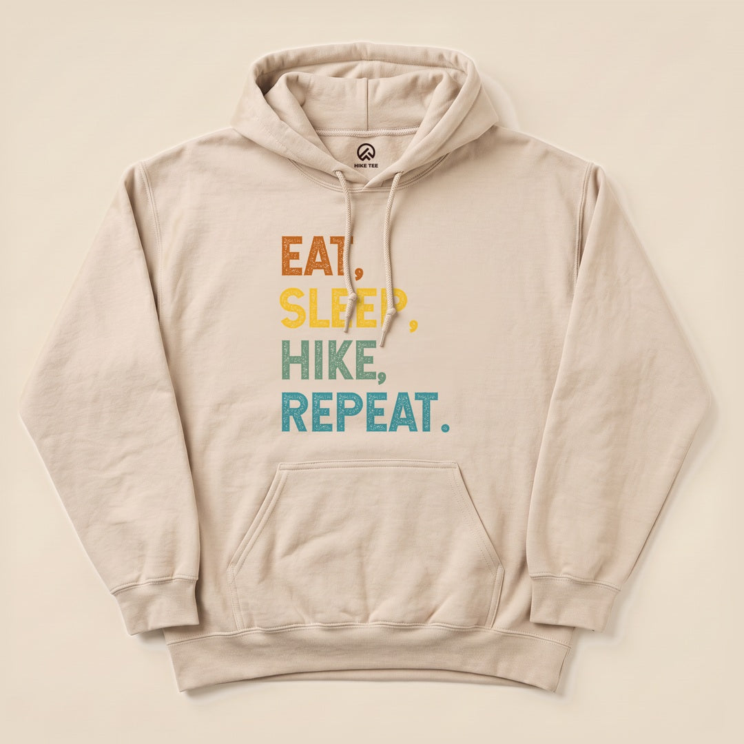 Eat, Sleep, Hike, Repeat Hoodie - Sand