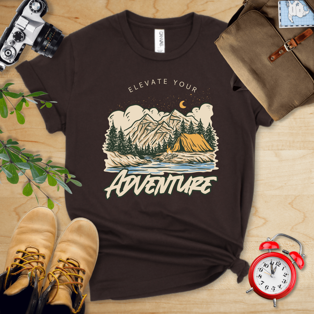 Printify T-Shirt Brown / S Elevate You Adventure Shirt