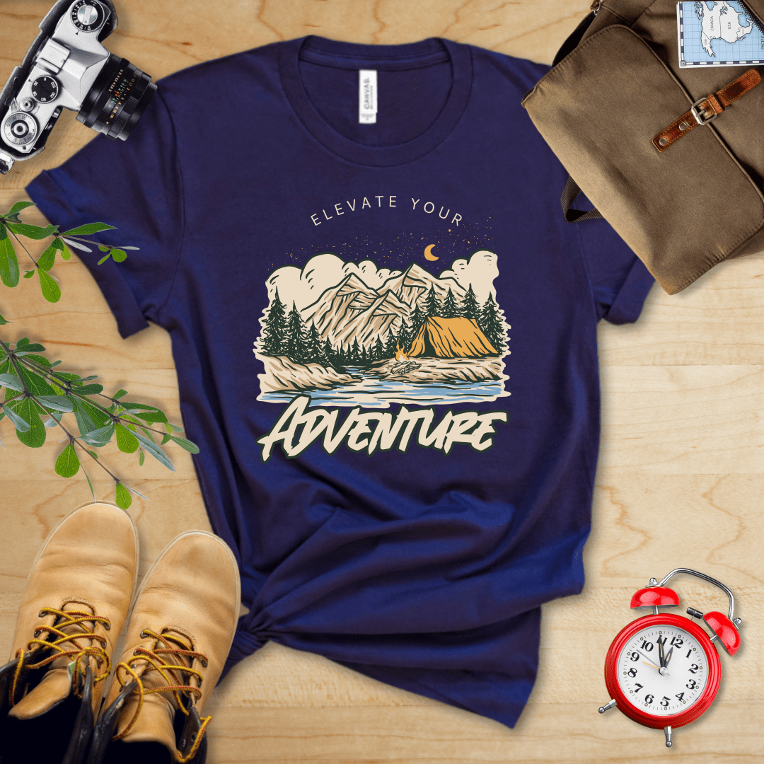 Printify T-Shirt Navy / S Elevate You Adventure Shirt