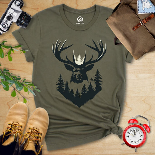 Hike Tee T-Shirt Military Green / S Elk Shape Shirt