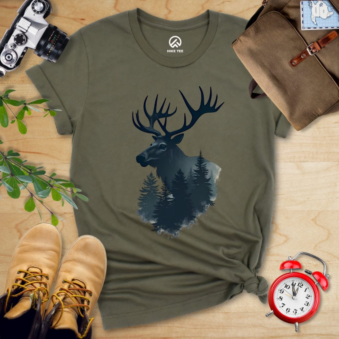 Hike Tee T-Shirt Military Green / S Elk Shirt