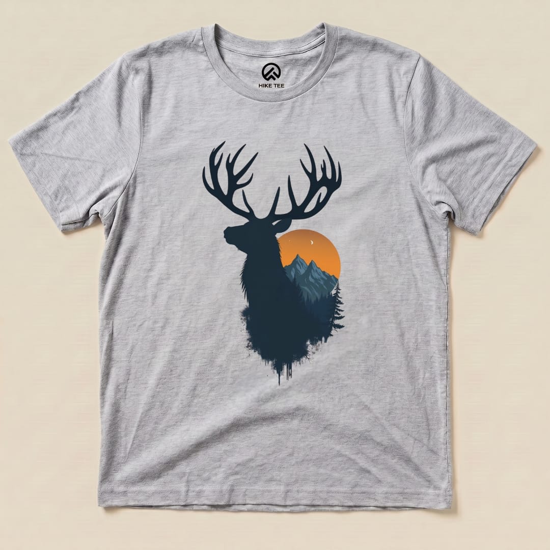 Elk Sunset Shirt Hike Tee T-Shirt Athletic Heather / S