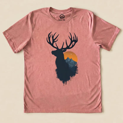 Elk Sunset Shirt Hike Tee T-Shirt Heather Mauve / S
