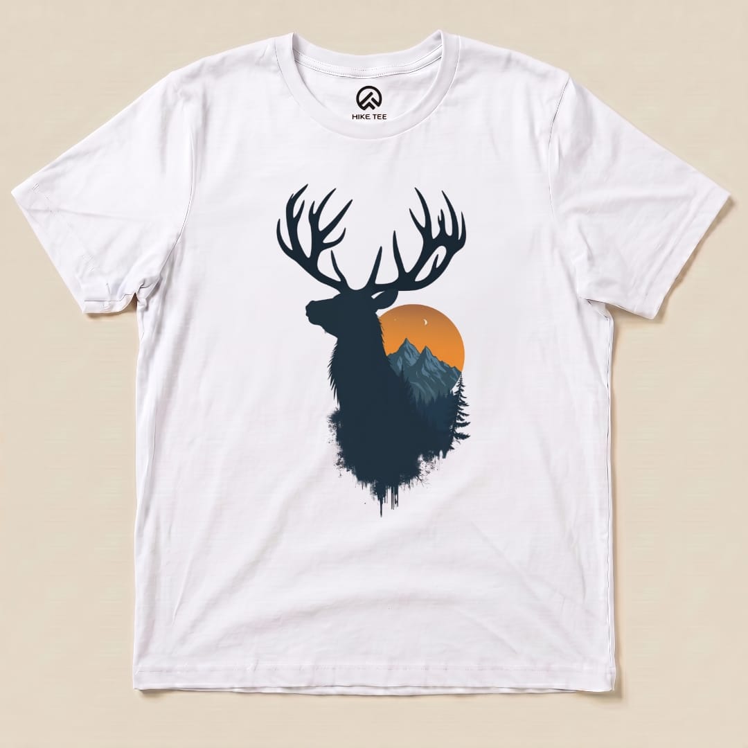 Elk Sunset Shirt Hike Tee T-Shirt White / S