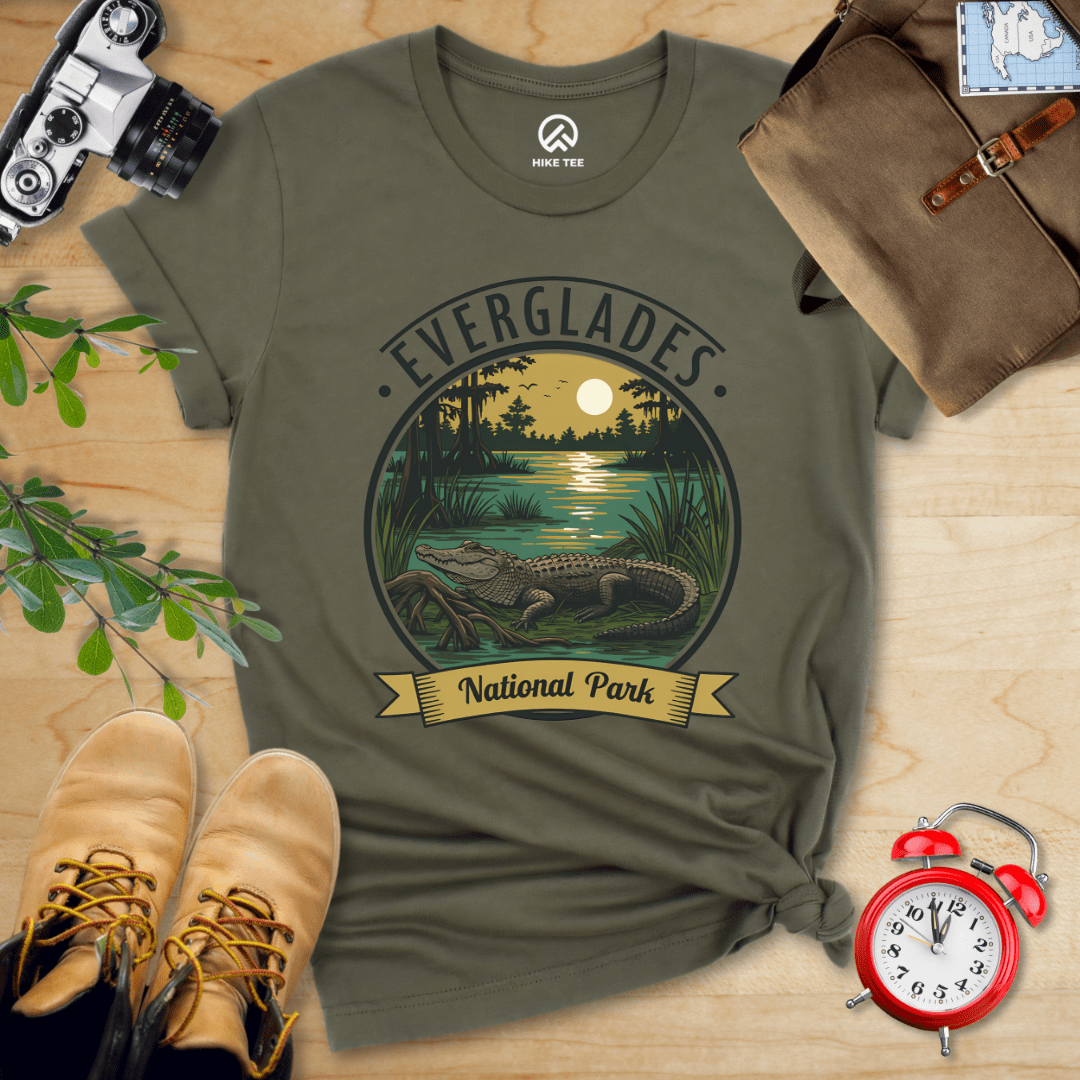 Hike Tee T-Shirt Military Green / S Everglades American Alligator Shirt