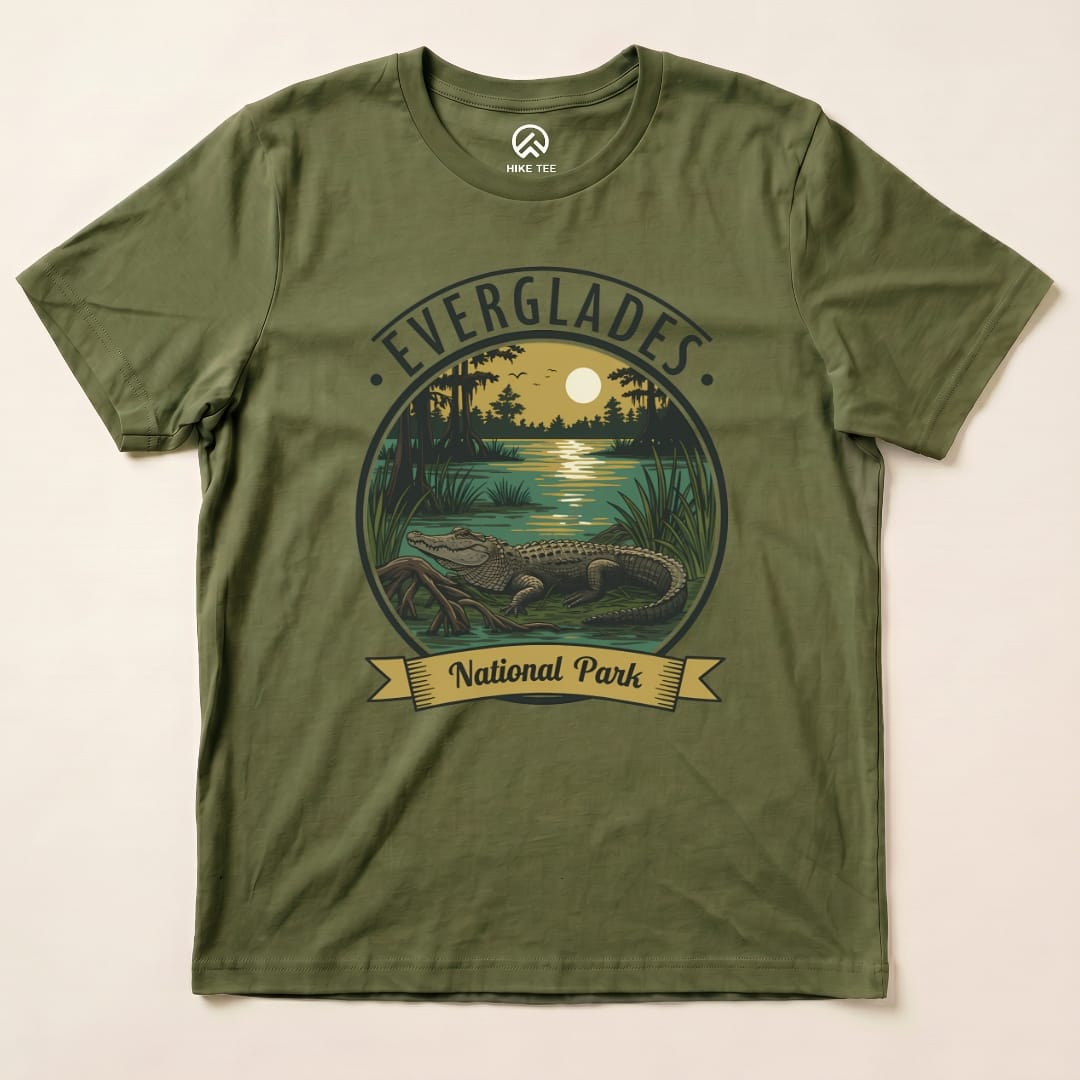 Hike Tee T-Shirt Military Green / S Everglades American Alligator Shirt