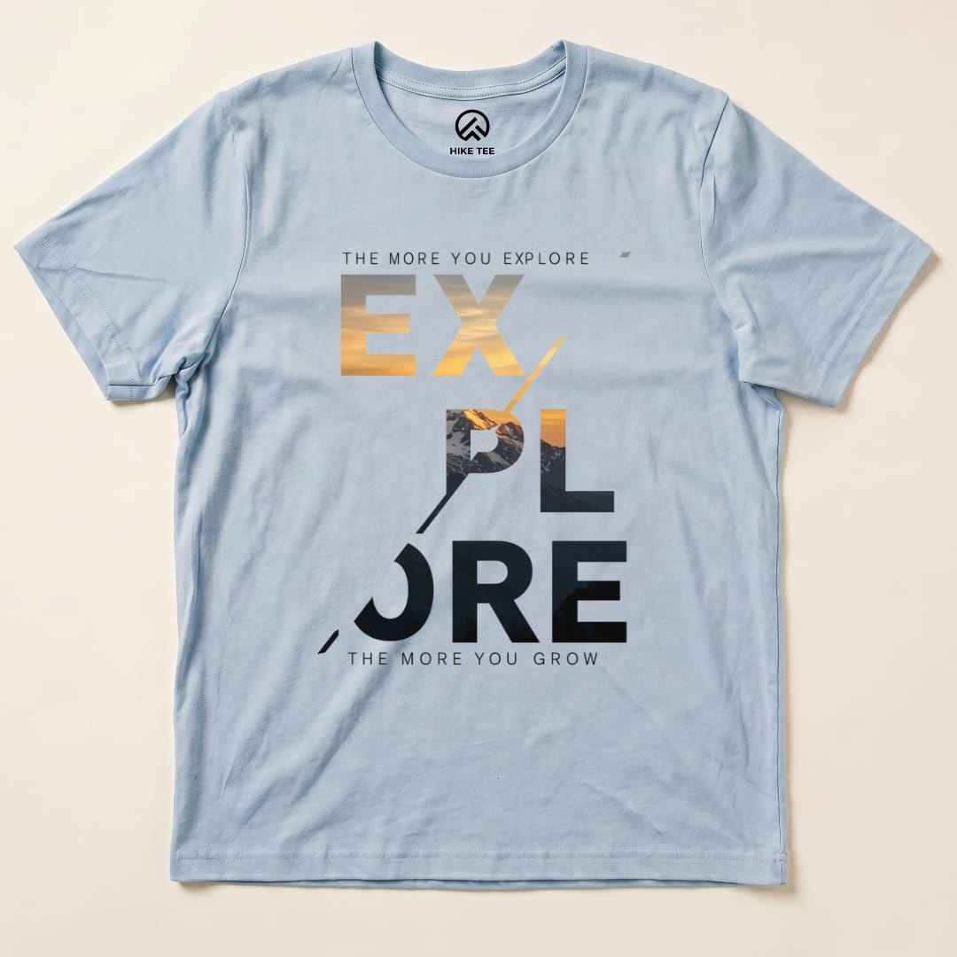 Explore Motivational Shirt Hike Tee T-Shirt Baby Blue / S