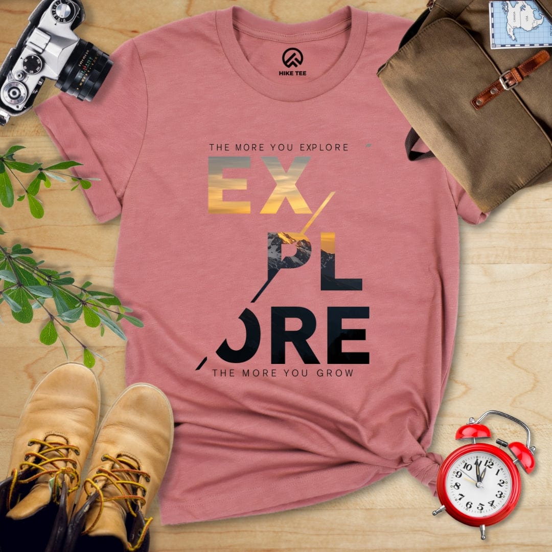 Hike Tee T-Shirt Heather Mauve / S Explore Motivational Shirt