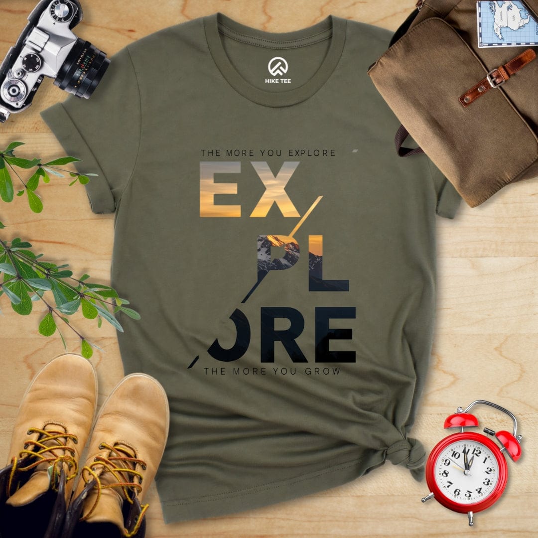 Hike Tee T-Shirt Military Green / S Explore Motivational Shirt